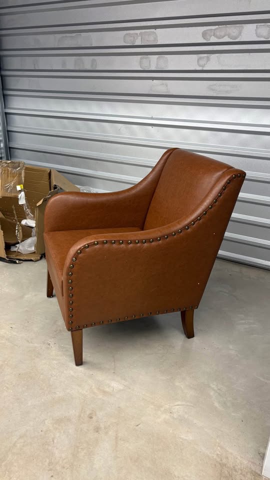 Ferguson Faux Leather Accent Chair - Brown - photo 4