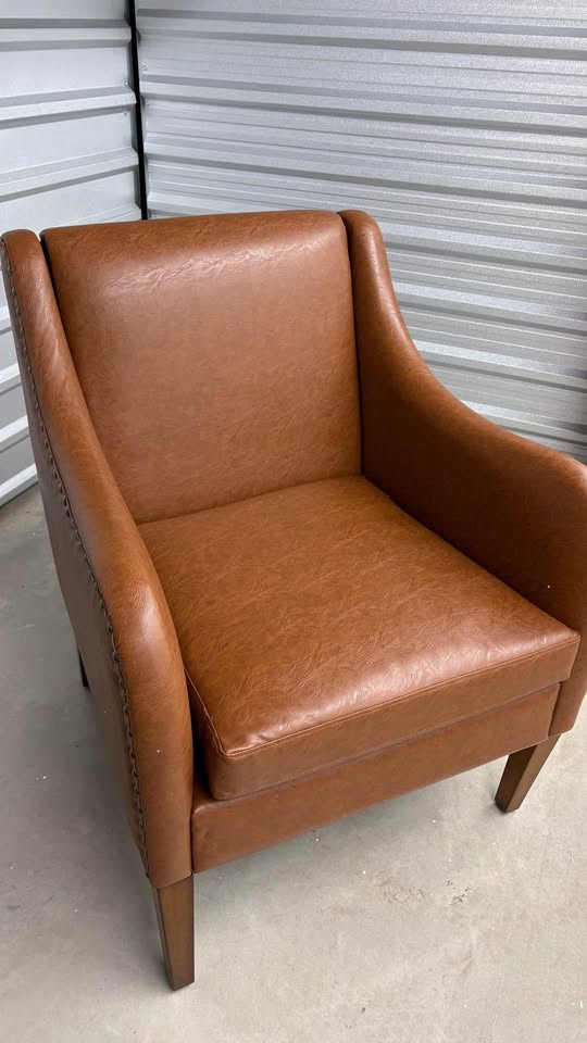 Ferguson Faux Leather Accent Chair - Brown - photo 5