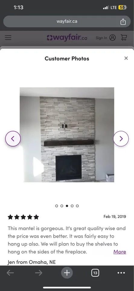 Modern Farmhouse Fireplace Shelf Mantel 72x9 Modern Farmhouse Fi image indicator(3)