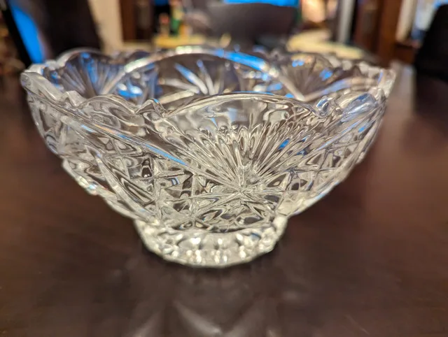 Stunning vintage heavy clear crystal serving dishes image indicator(2)