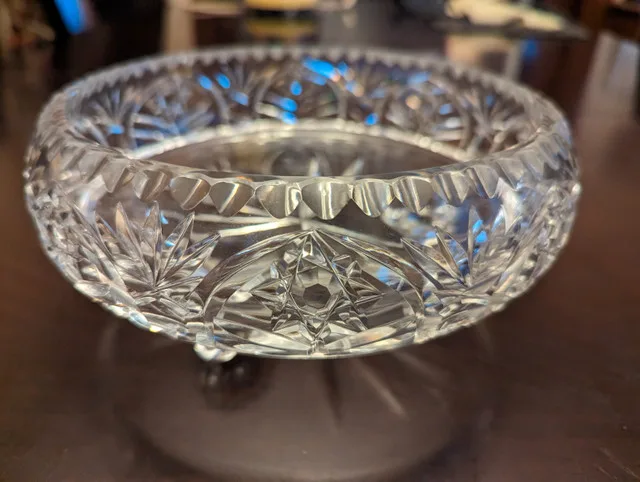 Stunning vintage heavy clear crystal serving dishes image indicator(3)