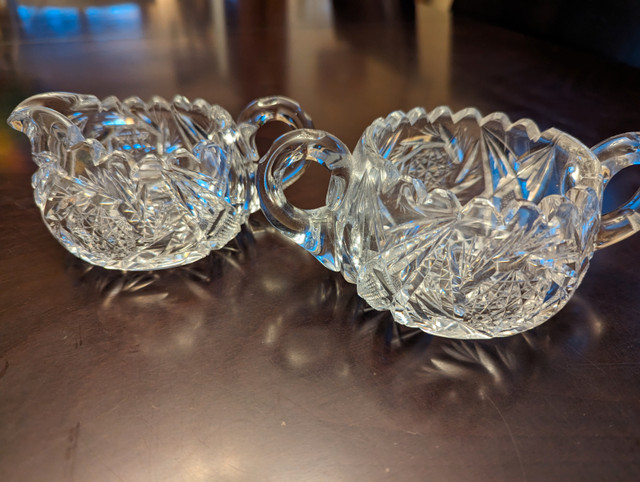 Stunning vintage heavy clear crystal serving dishes - photo 5