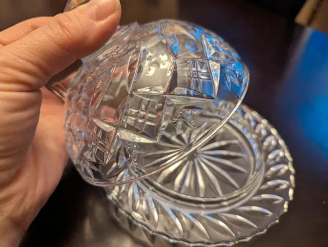 Stunning vintage heavy clear crystal serving dishes image indicator(6)