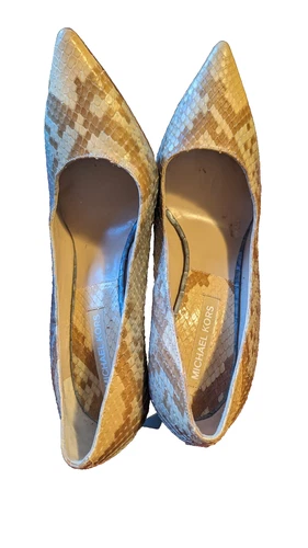 Michael Kors Beige Snakeskin Heels Size 8 - photo 2