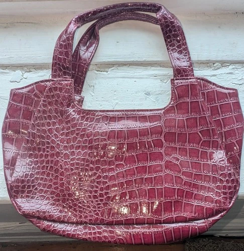 Wine Faux Snakeskin Purse - photo 2