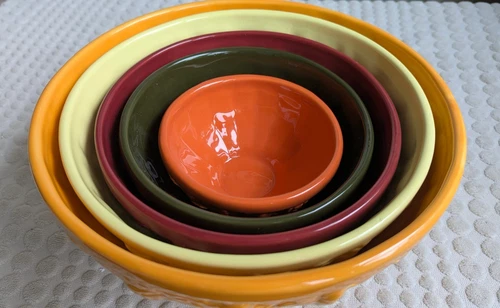 5 Grapevine Ceramic Nesting Mixing Bowls