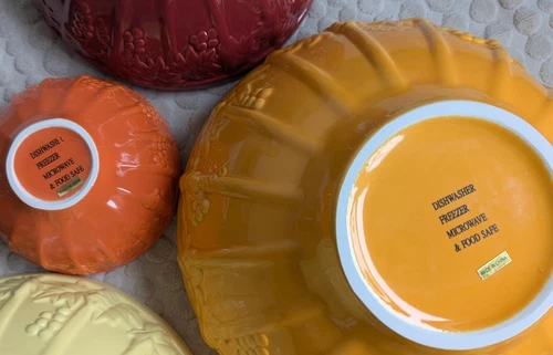 5 Grapevine Ceramic Nesting Mixing Bowls - photo 4