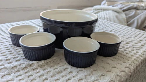7pc Navy Mini Ramekin & Stoneware Bowl Set - photo 4