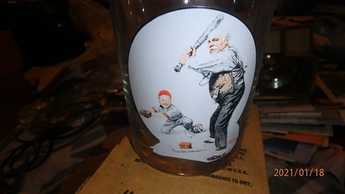 Gramps at the Bat Rockwell Glass #474