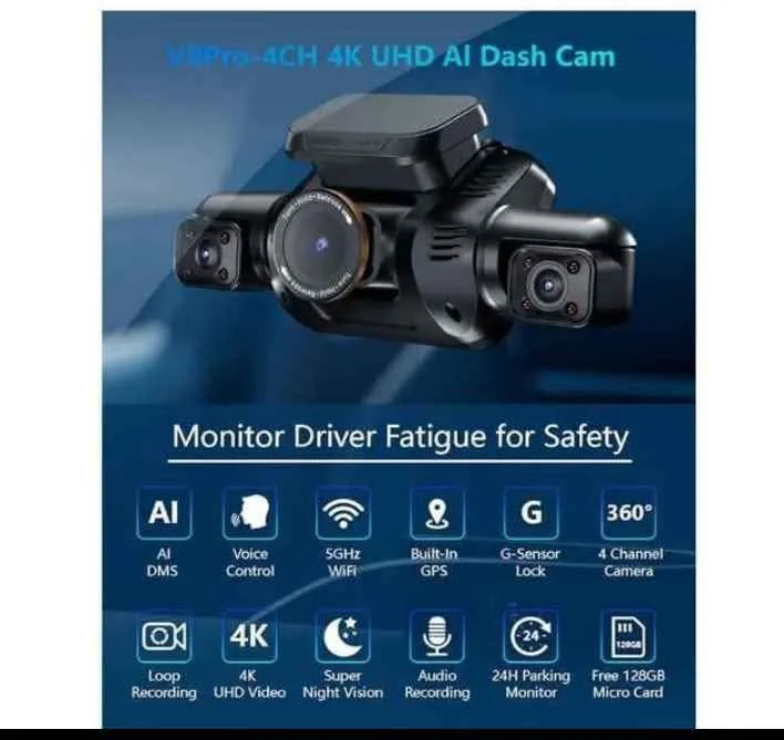 Dash Cámara de salpicadero AI frontal y trasera interior con sis image indicator(2)