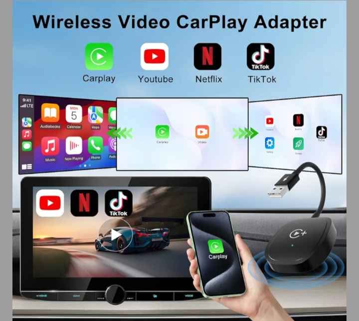 Adaptador inalámbrico CarPlay, adaptador con Netflix, YouTube y - photo 2