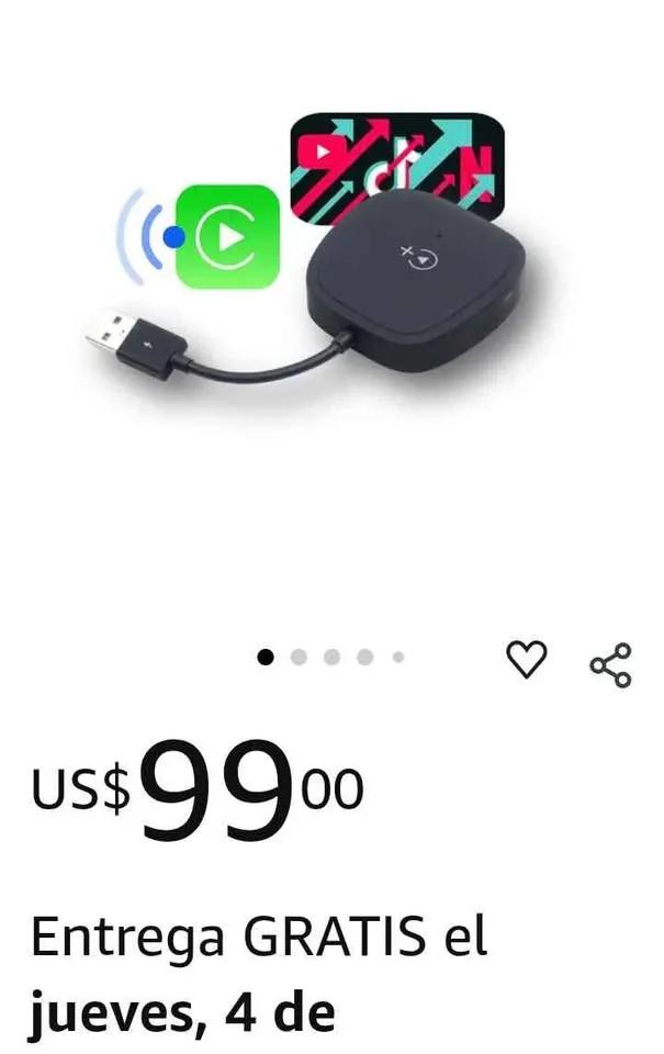 Adaptador inalámbrico CarPlay, adaptador con Netflix, YouTube y image indicator(6)