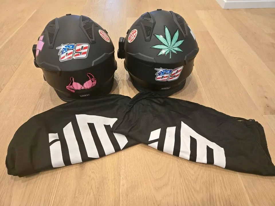 Small Matte Black Motorcycle 3/4 Half Pilot Helmet With Maxto M2