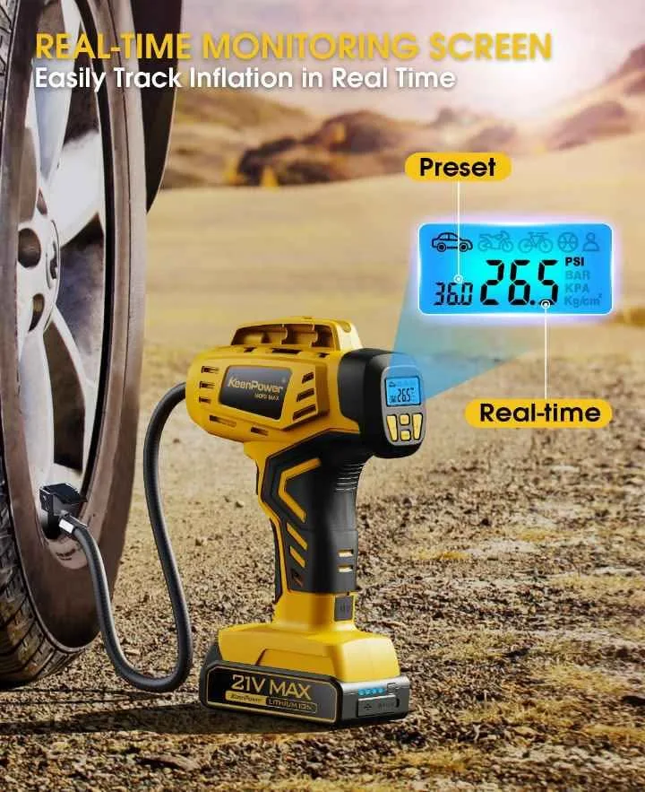 Compresor de aire portátil para inflador de neumáticos image indicator(2)