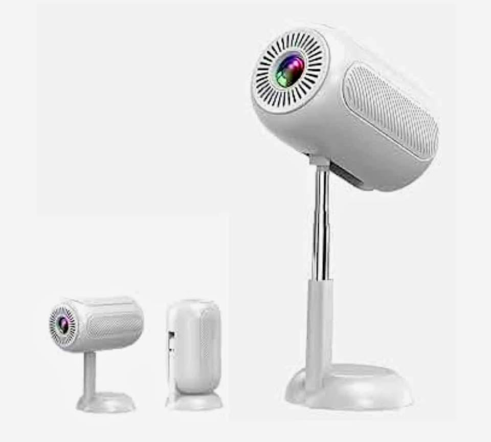 Unitedtime Proyector portátil con soporte 1080P 4K