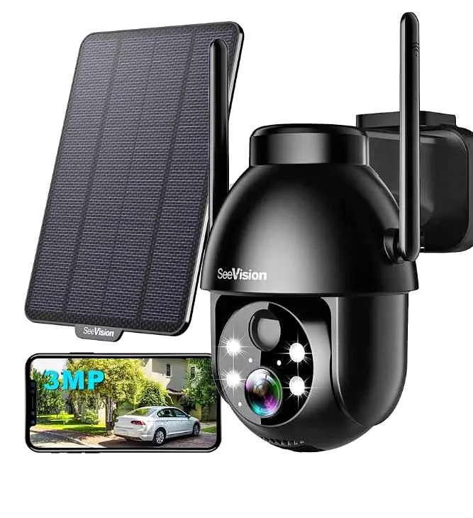 Wireless Solar Security Cameras Outdoor, 2K 3MP thumbnail