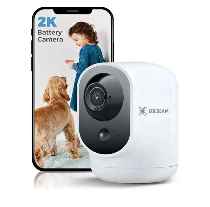 COCOCAM 2K Indoor Pan/Tilt Security Camera with 5200mAh thumbnail