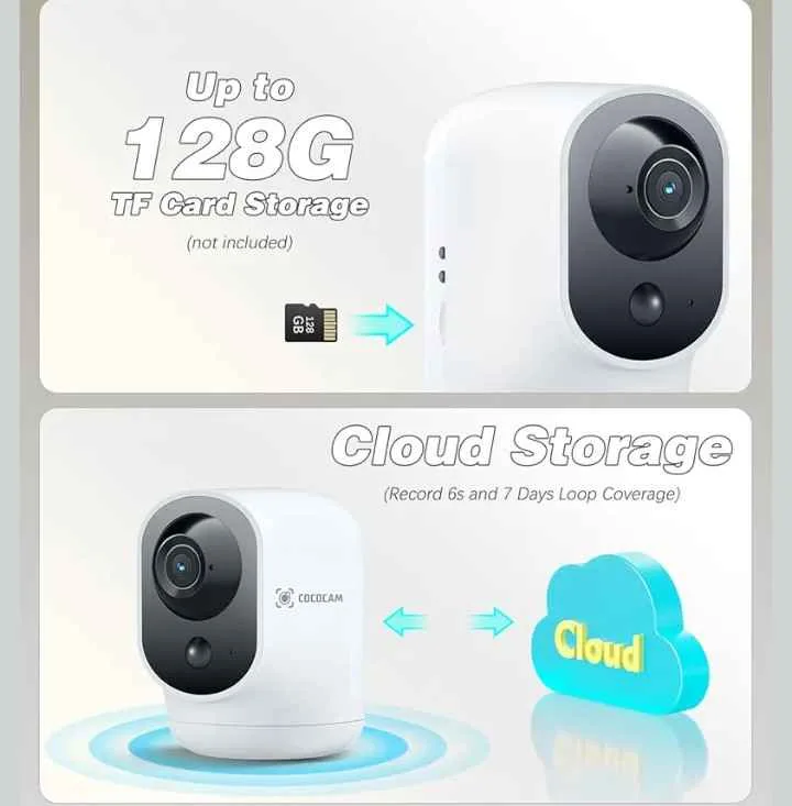 COCOCAM 2K Indoor Pan/Tilt Security Camera with 5200mAh image indicator(3)