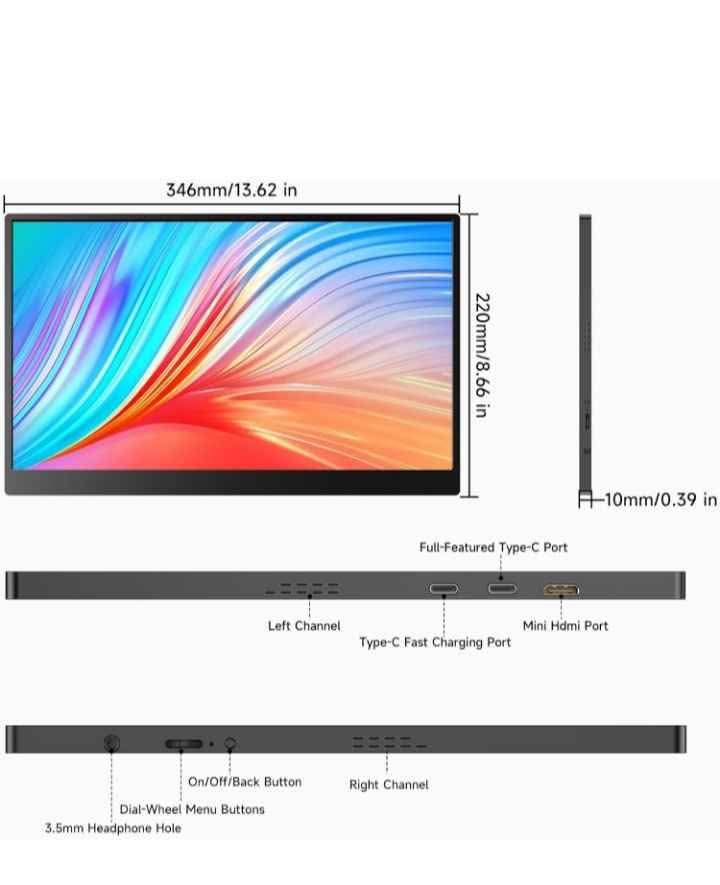 AYY 15-inch 1080P FHD Portable Laptop Monitor - photo 3