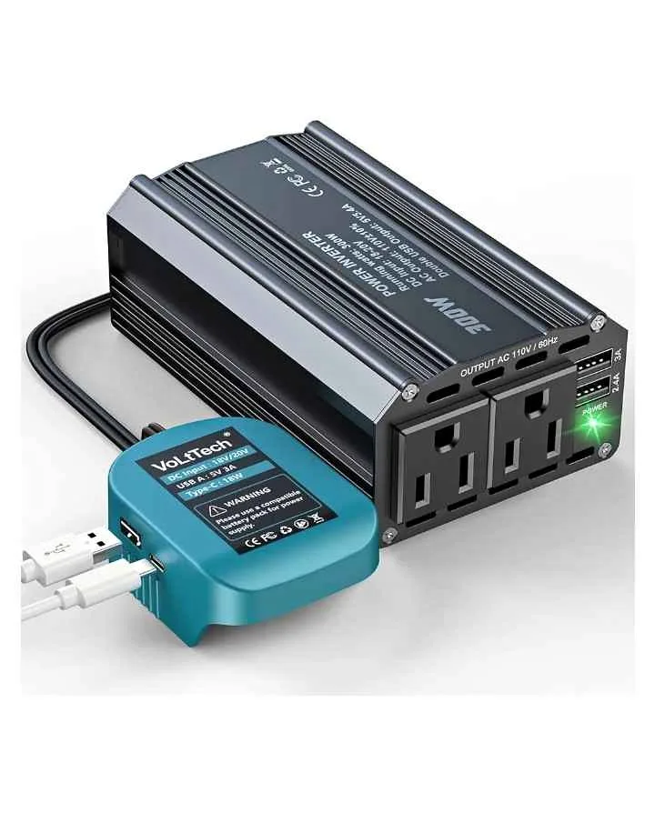 300W Power Inverter 18V to 110V Compatible With Makita Battery thumbnail