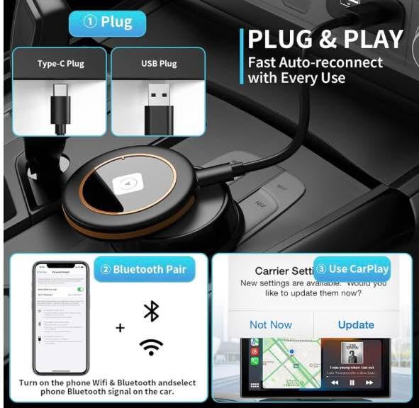 Wireless CarPlay Android Auto Adapter USB Dongle Smart Mini Box - photo 5