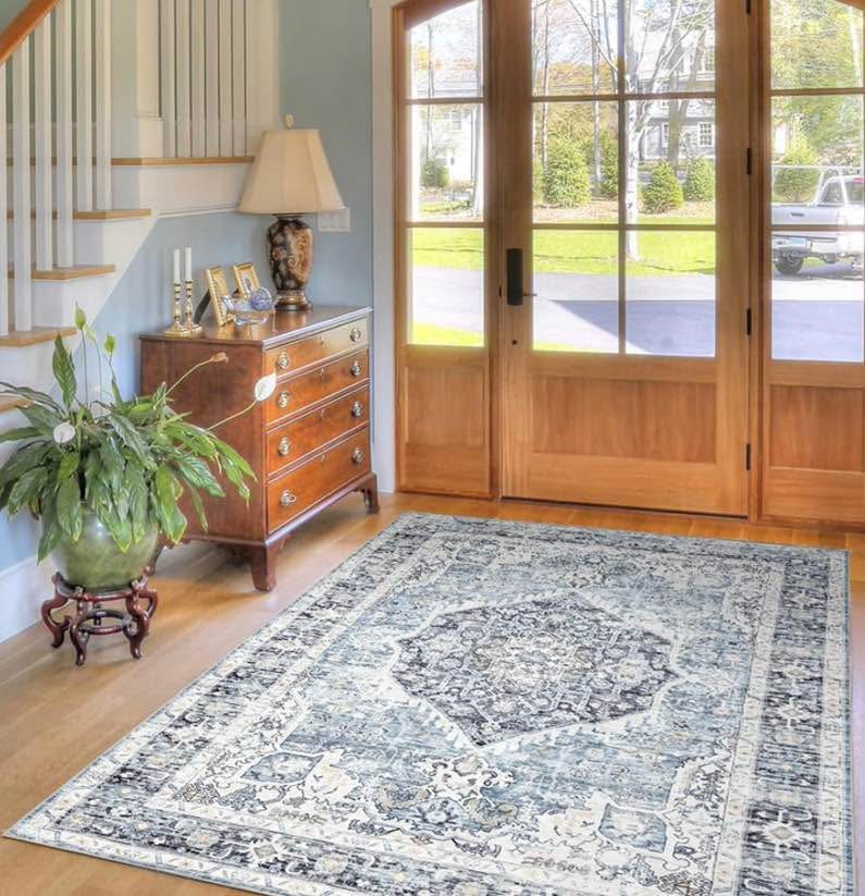 Area Rug 5×7, Vintage Boho Rug,Ultra-Soft Low Pile, Washable, No - photo 4