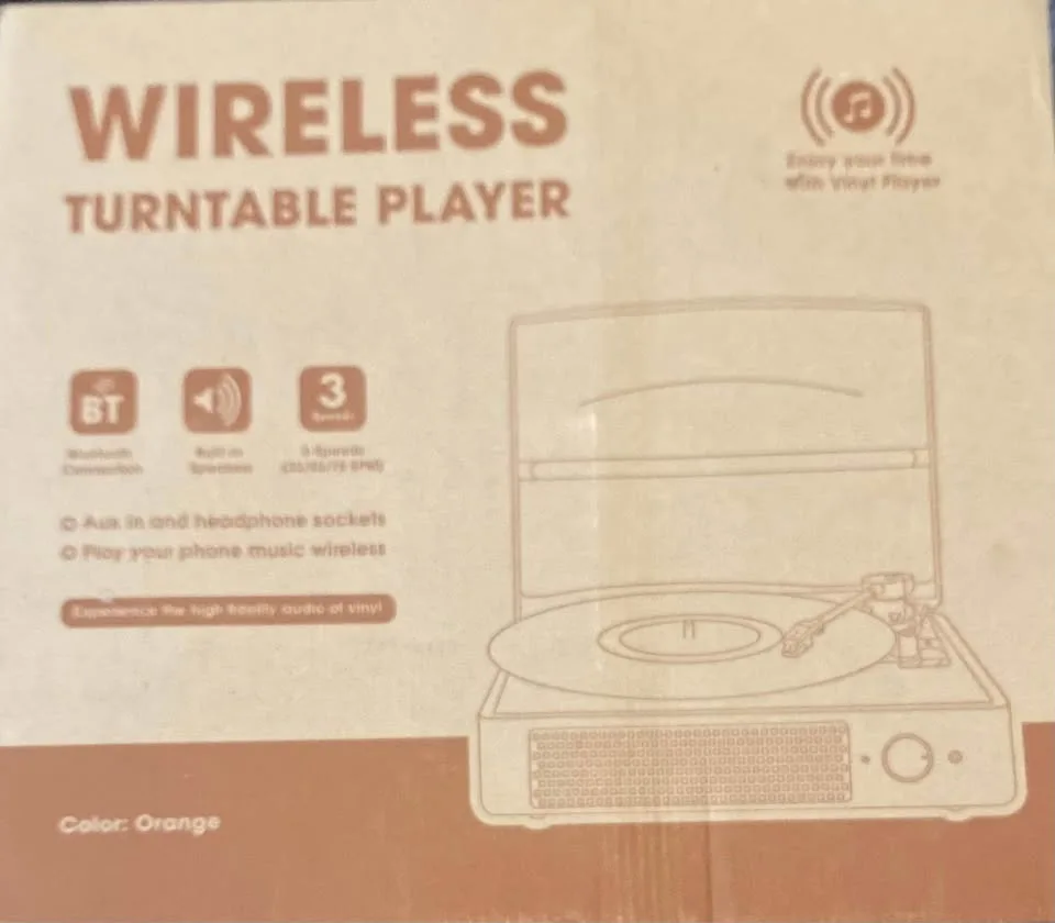 Record Player for Vinyl with 2 Build-in Speakers LP Vinyl Player image indicator(10)