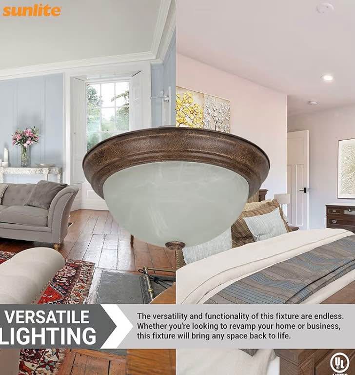 Diodesy- Flush Mount Ceiling Lights Fixture 13 Inch Dome with Fr - photo 2