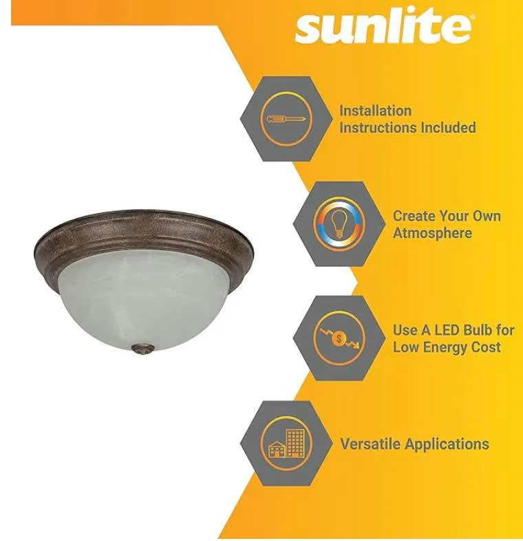 Diodesy- Flush Mount Ceiling Lights Fixture 13 Inch Dome with Fr image indicator(6)