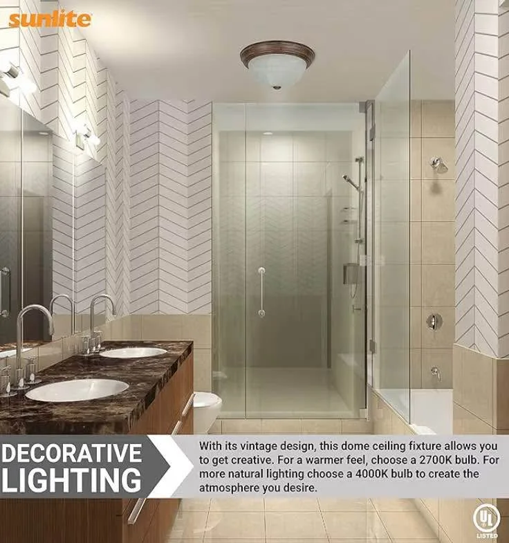 Diodesy- Flush Mount Ceiling Lights Fixture 13 Inch Dome with Fr image indicator(8)