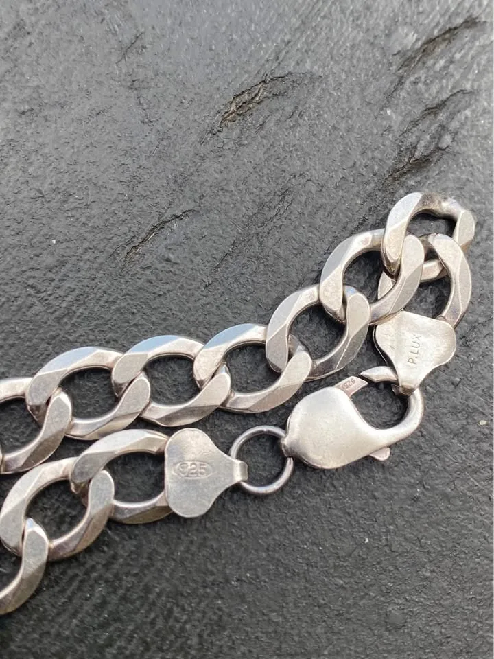 925 Sterling Silver italy link chain necklace size 24" image indicator(3)