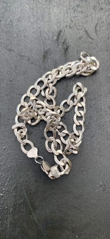 925 Sterling Silver italy link chain necklace size 24" image indicator(4)