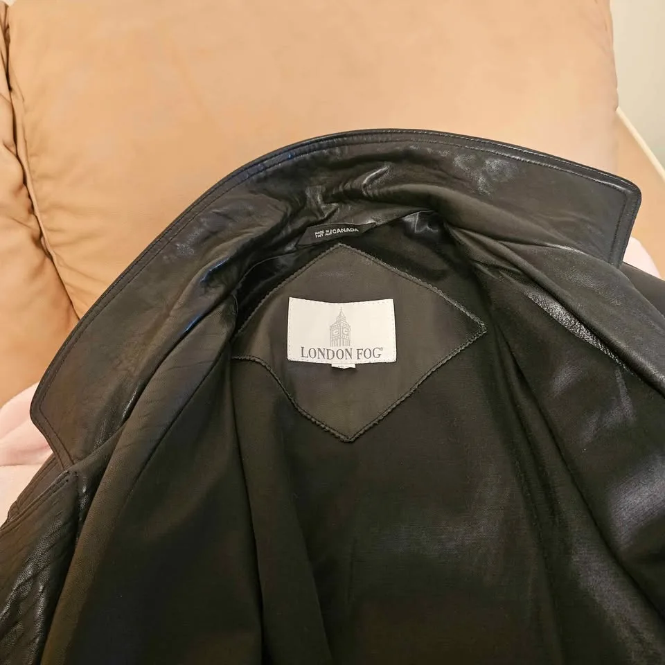 London Fog Men's Black Leather Jacket image indicator(4)