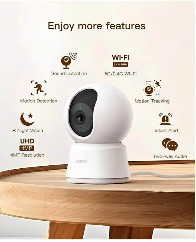 ARENTI 5G Security Camera Indoor, 4MP Pet Camera with Speaker fo thumbnail