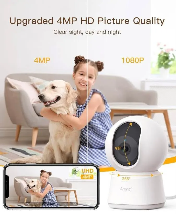 ARENTI 5G Security Camera Indoor, 4MP Pet Camera with Speaker fo image indicator(3)