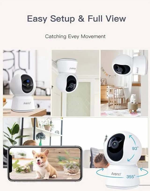 ARENTI 5G Security Camera Indoor, 4MP Pet Camera with Speaker fo image indicator(6)