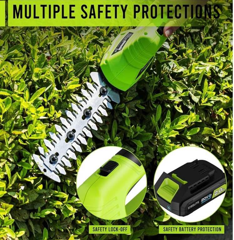 STEELITE Hedge Trimmer Cordless, 21V Electric Mini Grass Trimmer - photo 4