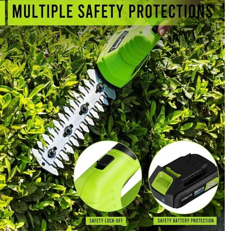 STEELITE Hedge Trimmer Cordless, 21V Electric Mini Grass Trimmer image indicator(4)