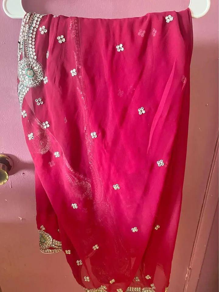 Dark Pink Saree