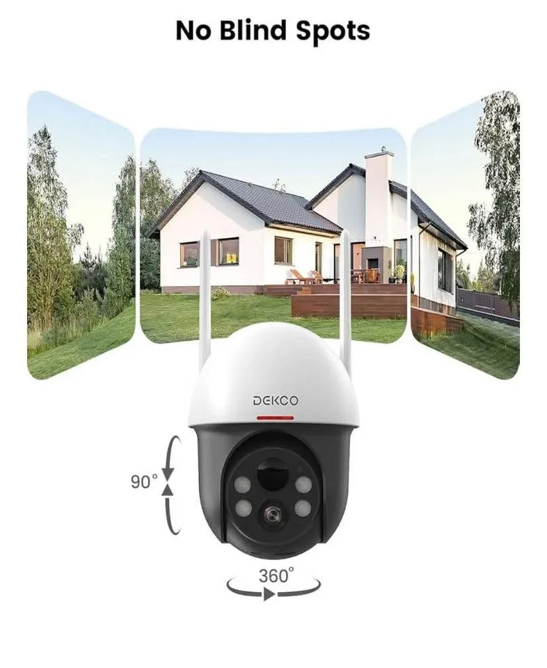 DEKCO Solar Security Camera Outdoor Wireless, Battery Powered, P image indicator(3)