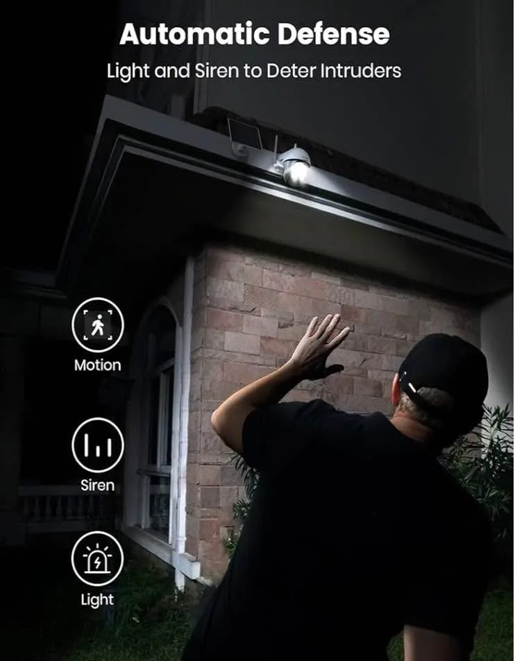 DEKCO Solar Security Camera Outdoor Wireless, Battery Powered, P image indicator(6)