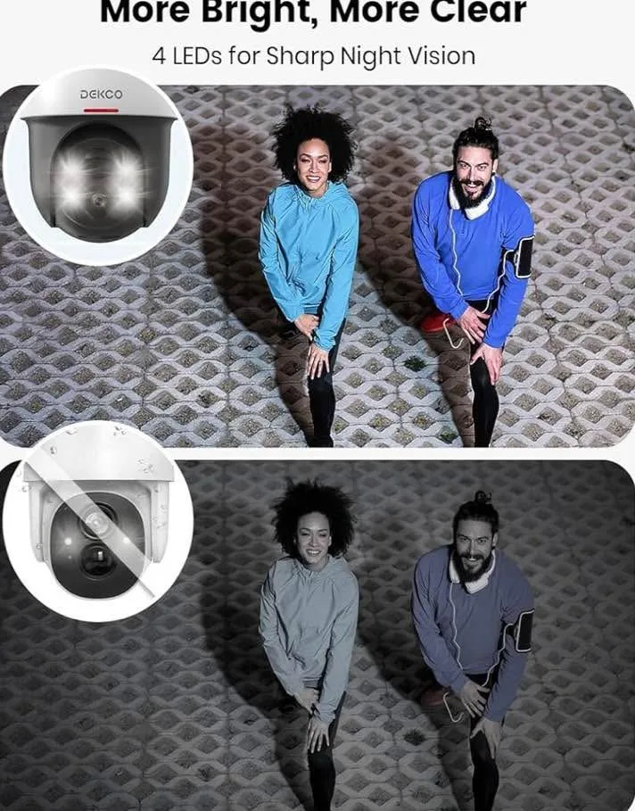 DEKCO Solar Security Camera Outdoor Wireless, Battery Powered, P image indicator(10)