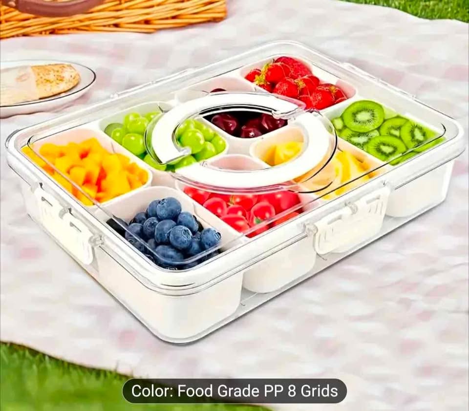 Brand new 8 compartments plastic food storage container