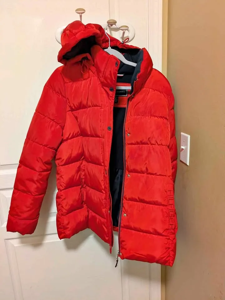 Red color Women's winter jacket thumbnail