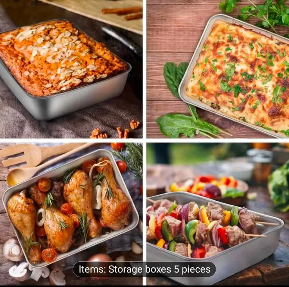 Brand new 5pc stainless steel food storage containers image indicator(3)