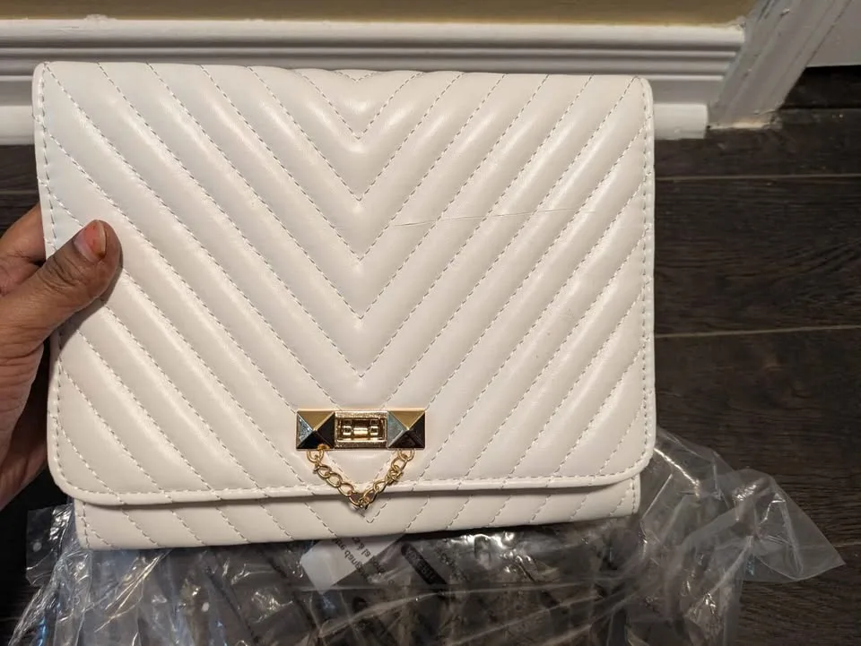 Brand new large capacity white women hand bag image indicator(6)