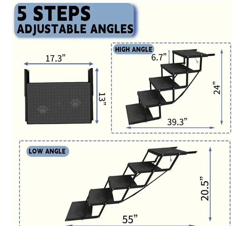 Dog Stairs for Car,Dog Steps for Car with Upgraded Load-Bearing image indicator(3)