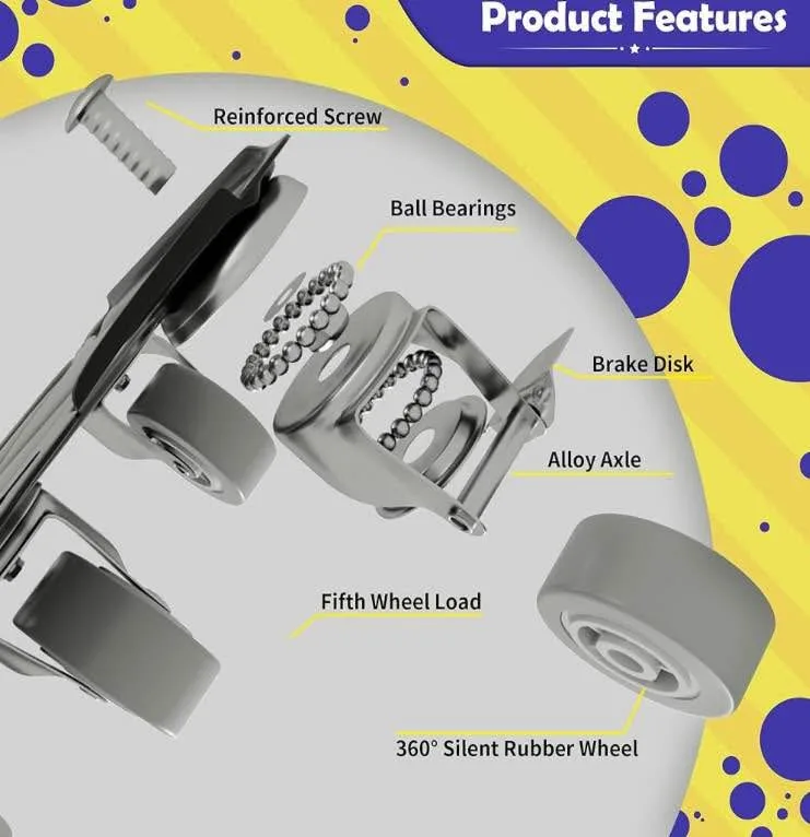 1500LBS Heavy Duty Furniture Dolly - Furniture Movers with 5 Whe image indicator(4)
