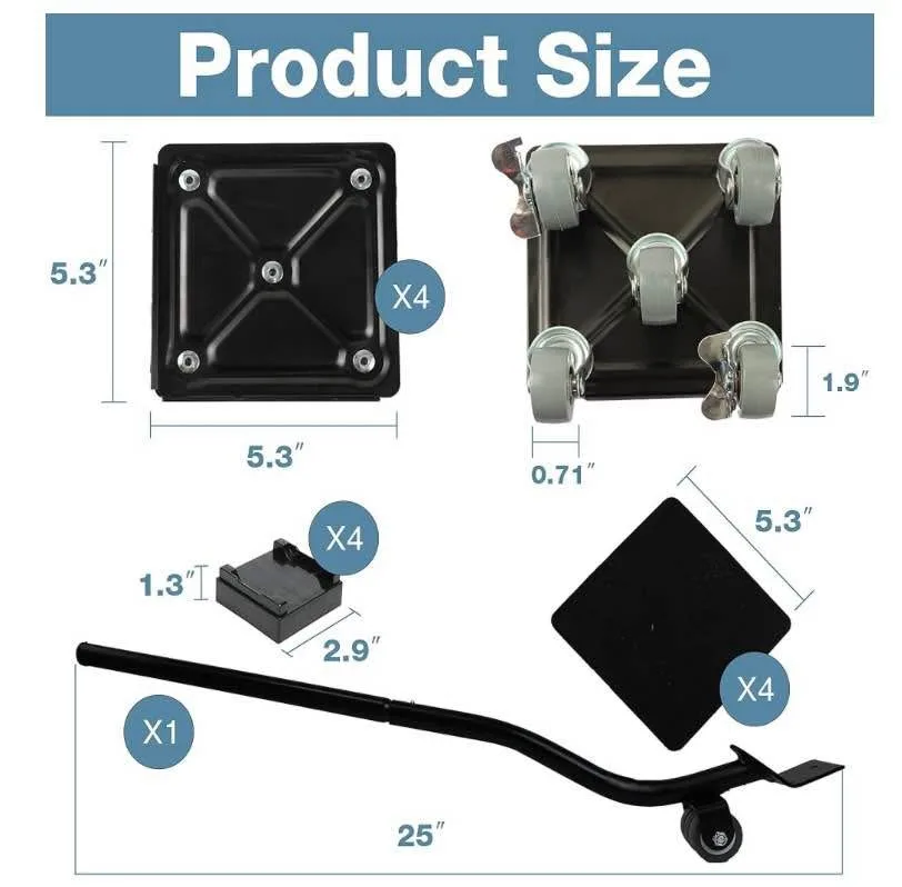 1500LBS Heavy Duty Furniture Dolly - Furniture Movers with 5 Whe image indicator(6)