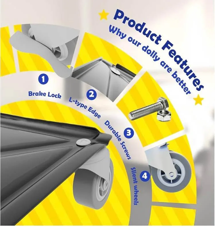 1500LBS Heavy Duty Furniture Dolly - Furniture Movers with 5 Whe image indicator(8)